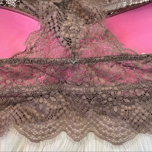 Pink Victoria’s Secret Lace High Neck Push-up Bralette small - Picture 6 of 13